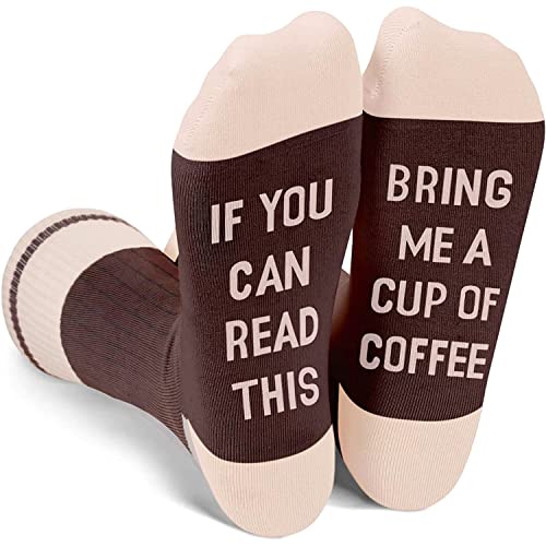 Zmart Funny Saying Socks Coffee Socks Coffee Gifts for Men Teens, Coffee Lovers Gifts for Him If You Can Read This Bring Me Coffee Coffee Stocking Stuffers