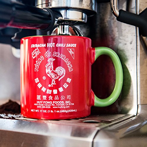 Large Sriracha Hot Sauce Red And Green Ceramic Mug
