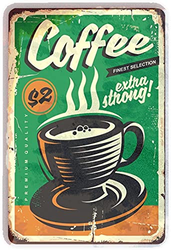 For Tin Signs Coffee Metal Sign,café Wall Decor,Coffee Entertainment Sign,bar Bookstore Coffee Sign 8x12inches(194gzzpcoffee-14) Vintage