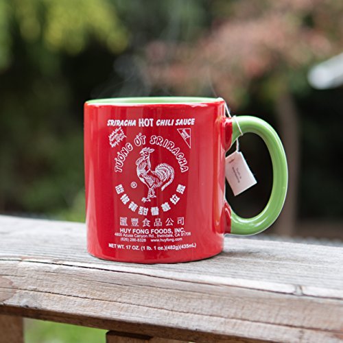 Large Sriracha Hot Sauce Red And Green Ceramic Mug